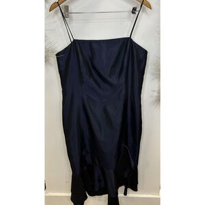 Alvina Valenta Strapless Bow Bridesmaid Dress Formal Navy Blue Size 18